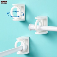 Hole free telescopic rod hook hanging rod fixing support shower curtain rod support rotatable ring hanging rod support paste