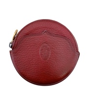 Pre-owned CARTIER Cartier round coin purse with round zipper, Must Line, coin case, wallet, brand na