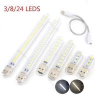 Mini 3/8/24 LED 5V USB DC Warm White Lamp Book Reading FLashlight Night Light Lighting  SG9B3