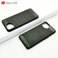 Carristo Oppo A93 Back Case Cover Carbon Fiber Brushed TPU Silicone Soft Casing Housing