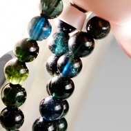 珍稀貓眼藍碧璽綠碧璽三圈手串丨七聖光靈氣能量丨彌雅原創設計