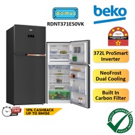 FREE SHIPPING Beko Refrigerator Inverter 372L Fridge 2 Door Peti Ais 2 Pintu Peti Sejuk 2 Pintu Murah 冰箱 RDNT371E50VK