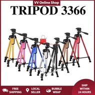 100% Brand New Tripod 3366 / 5208 Extendable Universal Portable Tripod Stand with Phone Holder - Ran