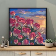[HCM] Self-Completed 5D Diamond Painting TULIP FLOWERS Size 40x30cm (no frame included)