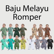 QALISH Baju Melayu Rompers (Choose Colour), Baju Aqiqah, Baju Melayu Baby, Baju Baby, MyComel