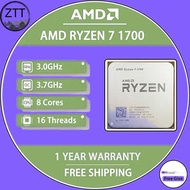 ใช้ AMD Ryzen 7 1700 R7 1700 3.0GHz แปด-Core เครื่องประมวลผลซีพียูสิบหกเกลียว65W YD1700BBM88AE ซ็อกเ