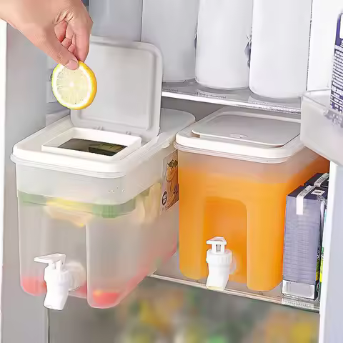 4L Refrigerator Cold Kettle Plastic Refrigerator Water Dispenser Multifunction Drink Dispenser Large