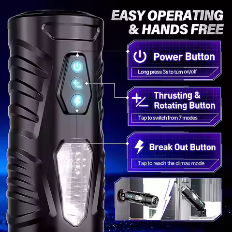 Clitoris And Glans Automatic Masturbators For Men Feature A Masturbator Cup With Seven Thrusting Rot