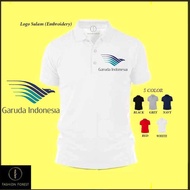Baju logo Sulam Garuda Indonesia Polo Classic T Shirt Embroidery FOR MEN & WOMRN Uniform staff Short