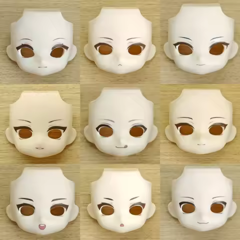Ob11 Face Open Eyes Cosplay Face Suitable for 10mm 12mm Eyes Handmade Water Sticker Faceplates Acces