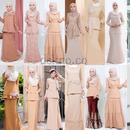 (S-XL) KHAKI / NUDE / BROWN TEMA COLOR BAJU KURUNG MODERN BAJU RAYA KENDURI BRIDESMAID WEDDING DINNER OOTD NIKAH TUNANG