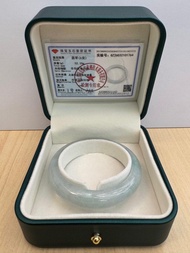 （全新 ）天空藍 糯化種水：緬甸天然翡翠A貨手鐲 緬甸天然翡翠A貨「天空藍」手鐲 緬甸A貨翡翠 手鈪 手圈  （55號圈 / 55圈）（附中國證書）（新期：21 Mar 2026 出證書日期）