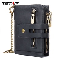 Men's Wallet FRID Anti-theft Brush Wallet Multifunctional Zipper Wallet Short Chain Genuine Leather Wallet Trend