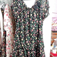 Vintage flower coquette Mini dress for over jeans dress