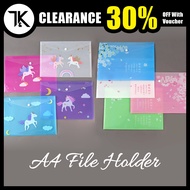 [LOCAL] Clear Unicorn A4 Paper File Folder Transparent A4 Holder Fail Kertas Plastik PP 大容量文件夹收纳袋