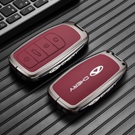 【Side Logo Design】Zinc Alloy Remote Car Key Case Cover Leather Keychain For Chery tiggo 7 8 Pro E om