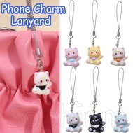 1-3Pcs Cartoon Cat Phone Charm Lanyard - Y2K, Fashion, Kawaii - Bags, Phone Case Hanging Pendants - 