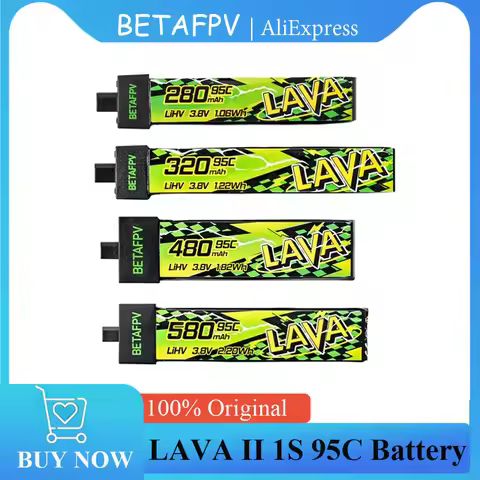 BETAFPV LAVA II 1S 95C Battery 280mAh/320mA For Air65 Meteor65 Pro 480mAh/580mAh/680mAh for Meteor75