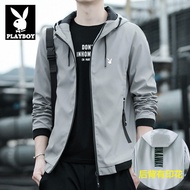 ▬Playboy musim luruh jaket baru lelaki bertudung lelaki kasual longgar semua perlawanan jaket bahagi