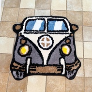 Cartoon Bus Tufted Rugs Handmade Carpet Room Decor Kawaii Rug Small for Bedroom Cartoon Punch Needle