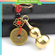 Coin Keychain with Lucky Feng Shui Gourd