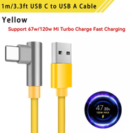 Original Xiaomi 120W 67W 6A USB Type-C Cable L-Shaped Elbow Cable For Gaming TurboCharge For Redmi A