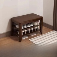 Stool ไม้ ยาว หลายชั้น แบบจีน ไม่ต้องติดตั้ง สำหรับใช้ในบ้าน ที่นั่งเปลี่ยนรองเท้า ที่นั่งแบบยาว ไม่