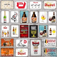 Papan Tanda Logam Tin Bir Belgium Chouffe Duvel, Hiasan Dinding untuk Pub Dapur Restoran Rumah Seni 