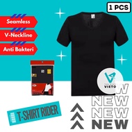 KATUN (1 Pcs) Men's Underwear T-Shirt Adult Men's Top Rider T Shirt Black R222BWH Antibacterial Cott