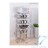 5-tier stainless steel 5-tier Kitchen Shelf/6-hook bonus Kitchen Shelf