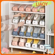 LIAOY Shoe Rack, Space Savers Plastic Double Stand Shelf,  Durable Double Layer Adjustable Cabinets Shoe Storage Home