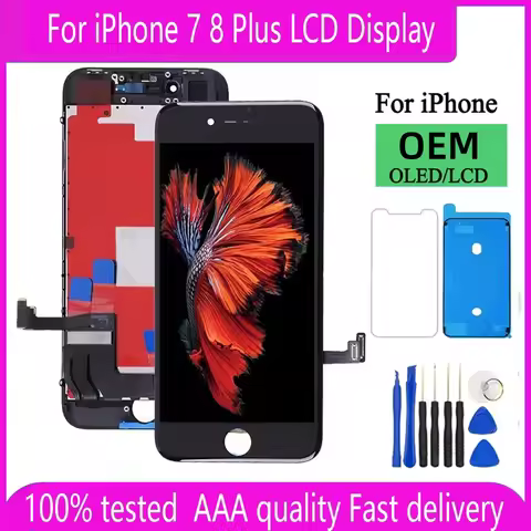 100% Test Screen For iPhone 7 8 Plus LCD Display With 3D Touch Screen Digitizer Assembly For iPhone 