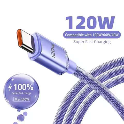120W 6A Quick Charge Data Cables USB To Type C Cable PD Fast Charging Cord Quick Charge Phone Cables