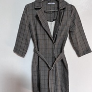 coat zara tartan preloved