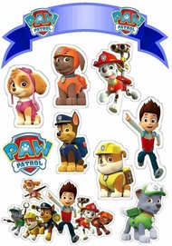 topper hiasan kue ultah bisa custom nama karakter paw patrol