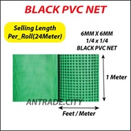 PVC Plastic Gate Guard Repellent Cat/Dog /Jaring Pagar Garden Wire Mesh Netting Square Net Mesh 6mm &amp; 15mm Black/Green/Grey (1 Unit 1 Kaki)