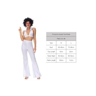 ≮704≯  Women Vintage 60S 70S Hippie Cosplay Costume Disco Music Festival Jumpsuit Outfit Halloween P