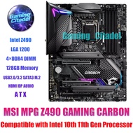 Used MSI MPG Z490 GAMING CARBON WIFI LGA 1200 ATX DDR4 Motherboard Compatible with Intel 10th 11th P