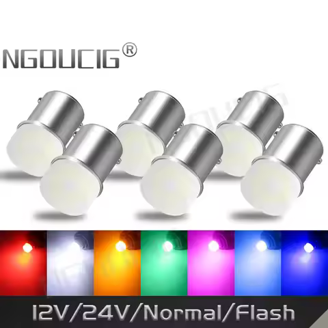 NGOUCIG 12V 24V 1157 Lamp 1156 Led Bulbs P21W Strobe BA15S BAY15D P21/5W R5W R10W Flash Flashing Bra