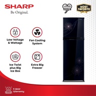 SHARP | SJ-317MG-DP/DB Kulkas 2 pintu Shine Magneglass - Biru