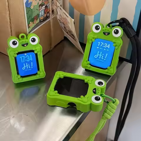 Cute Cartoon Frog Anti-Loss Lanyard Case For Apple Watch Sport 1/2/3/4/5/6/7/8/9st Gen S10 S11 Ultra