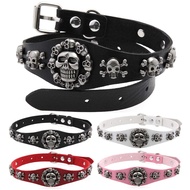 New Cosplay Punk Harajuku Black Skull PU Leather Choker Necklace For Women Men Vintage Gothic Torque
