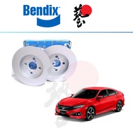 1 Set - Bendix Front Set And Rear Disc Rotor - Honda Civic FC / TEA 1.8 / 1.5T 2016 BR2540 BR2541