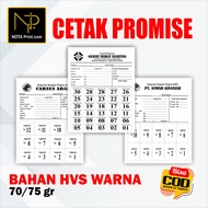 CETAK KARTU PROMISE CUSTOM (ISI 100) / CETAK BUKU ANGSURAN KOPERASI / KARTU ANGSURAN / KARTU PROMISE