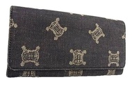 Celine Triomphe denim leather vintage wallet中古 復古牛仔皮長銀包
