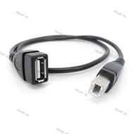 Black 50cm USB 2.0 Type A Female To USB B Male Scanner 3D Printer connector extender Cable USB 3D Pr