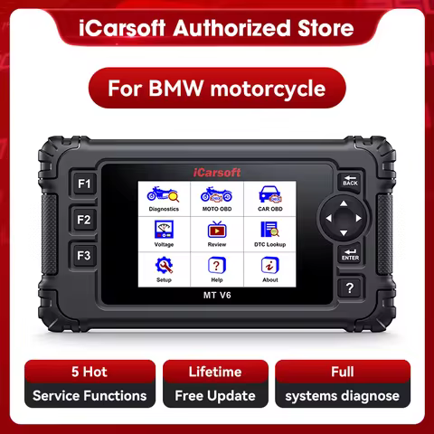 iCarsoft MT V6 Motorcycle Diagnostic Tool for BMW Full System 115 Reset /197 Actuation Test, Motorbi
