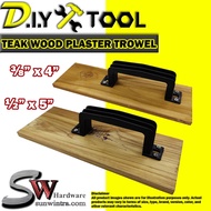 SW Hardware Heavy Duty Teak Wood Plastering Trowel Sudu Plaster Kayu Jati 4 Inch / 5 Inch