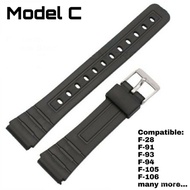 Casio Watch Strap Band Replacement 18mm F-105W, F-106W, F-28W, F-91W, F-91WG, F-91WM, F-93W, F-94WA,