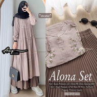 ANY SETROK PLISKET BORDIR ALILA SET SETELAN ROK DAN TUNIK SET BY ANY BEST SELLER TERMURAH SETELAN WA